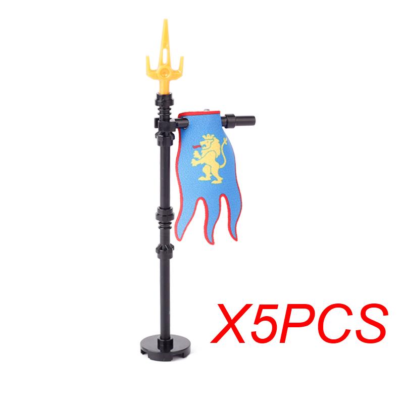 MOC Mittelalter Roter Löwe Schwarzer Adler Burg Soldat Ritter Pferd Reittier Baustein Militärfigur Weste Rüstung Fahne Spielzeug Geschenk