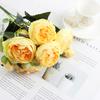 Künstliche Pfingstrosen, Seidenblumen, fünfköpfiger Blumenstrauß, Kunstrosen für Party, Vase, Hochzeit, Tischdekoration