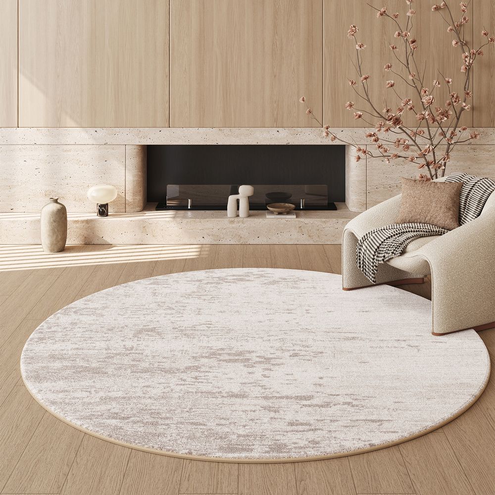 Woonkamer Ronde Vloerkleed Nieuwe Crème Stijl Flanel Zacht en Comfortabel Koudebestendig Slaapkamer Bijzettafel Vloerkleed Woondecoratie 60X60CM (2X2FT