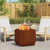 Smoke Free Fire Pit Brown 58 X 58 X 51 Cm Weatherproof Steel