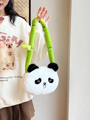 Neue Blume Panda Puppe Plüschtasche Kinder Vielseitig Greifmaschine Puppe Kleine Tasche, Niedliche Panda Puppe Diagonal überhängend