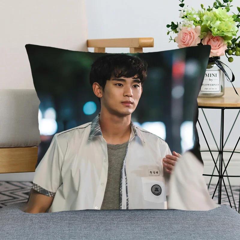 45x45cm Kim Soo Hyun Pillowcase Bedroom Home Decorative Nice Gift Pillow Cover Square Zipper Pillow Cases Satin Soft Fabric