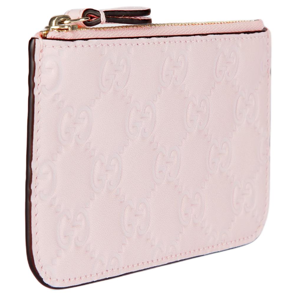 Gucci GG Emblem Key Pouch With GG Embossed Pattern Women Accessories Pink Gold 847205-AAFDV-5734