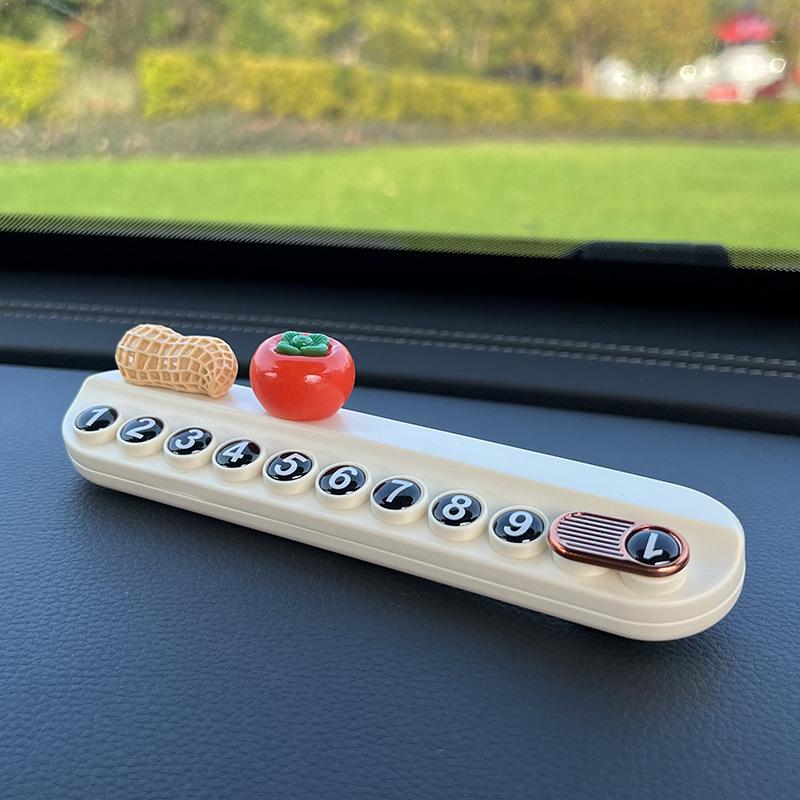 Cartoon Aromatherapy Car Parking Number Plate with Phone Holder
