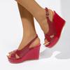 2025 Peep Toe Women's Sandals New Buckle Strap Summer Plus Size Elegant Casual Comfortable Super High Wedge Sandals