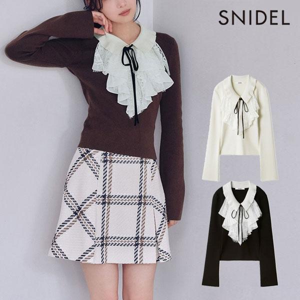 SALE20%OFF SNIDEL Tops 25 Fall/Winter Sustainable Layered Ruffle Knit Pullover Long Sleeve Mid Length swnt255124