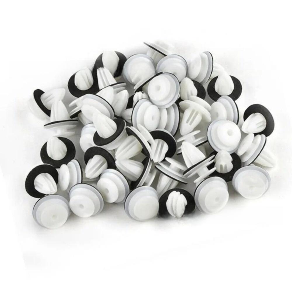 100pcs/set White Door Panel Clips Plastic Bumper Clips Durable Retainer Clips Car Interior
