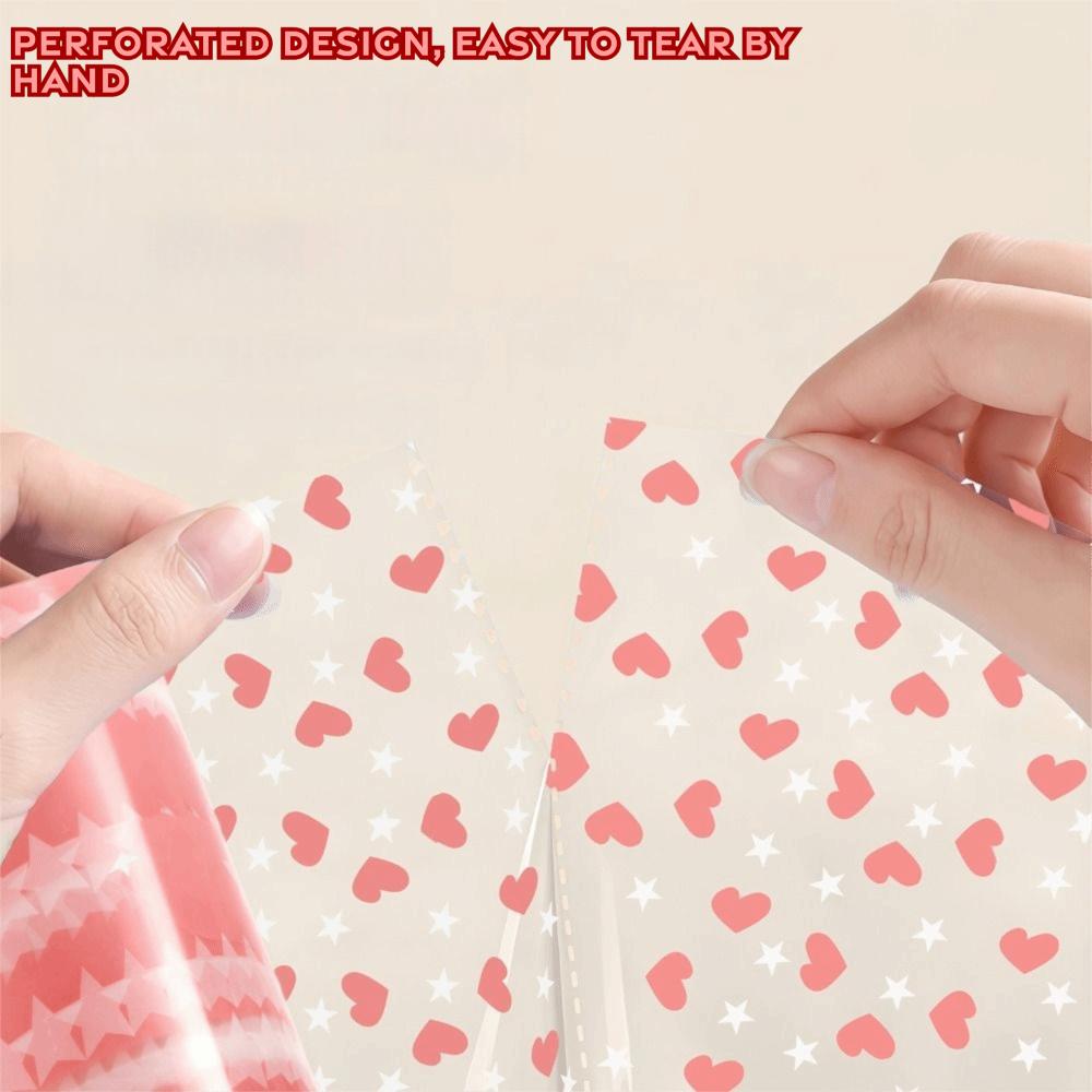 Heart Print Disposable Toilet Seat Covers Heart Pattern Waterproof Film Material Hygienic Toilet Seat Covers Single-Use Design