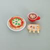 7Pcs/Set Dollhouse Miniatures Cheese Pizza Tableware Mini Cutlery Knife Fork Spoon Set Diy Tableware Doll Accessories