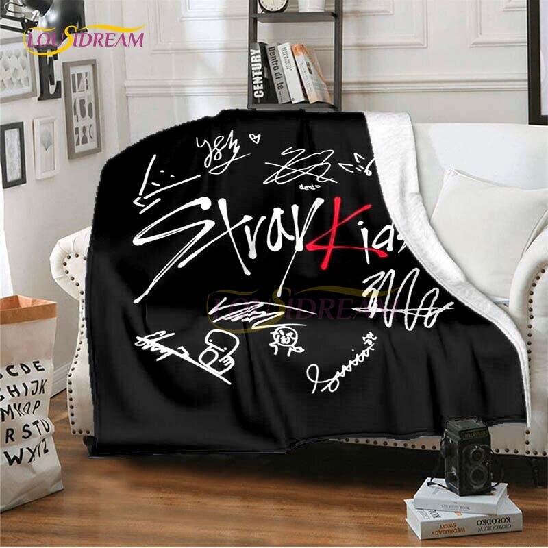 Nieuw Kpop Sterren Stray Kids Plaid Zachte Dekens voor Bedden Bankhoes Winter Beddengoed Queen Size Kamer Decoratie Fans Cadeau Picknick