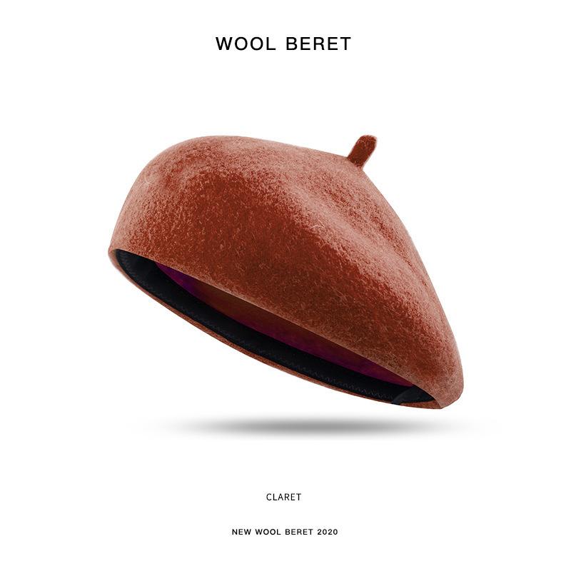 Female Handmade Diy Beret Female Hat Autumn Woolen Painter Hat Warm And Thick Newsboy Hat Outdoor Hiking Hat