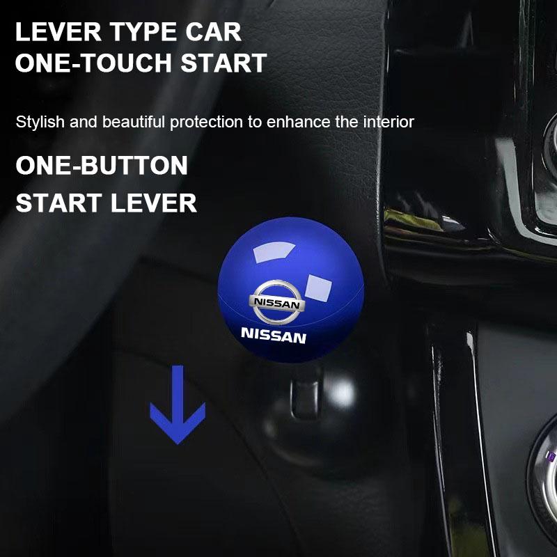 1Pcs Car Logo Push Start Button Lever Creative Protective Cover For Nissan Nismo Qashqai X J10 Trail Tiida Teana Skyline Juke X-trail Almera