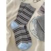 Grayish-blue Socks, Sweet Ribbons, Bows, Buttons, Autumn and Winter Piles of Socks