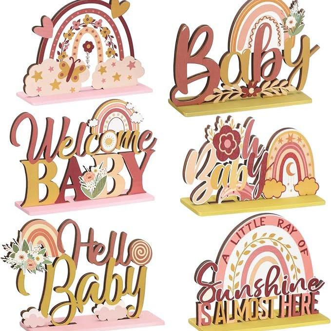 Bohemian Rainbow Wooden Sun Decoration for Dining Table, Baby Shower, or Birthday Party