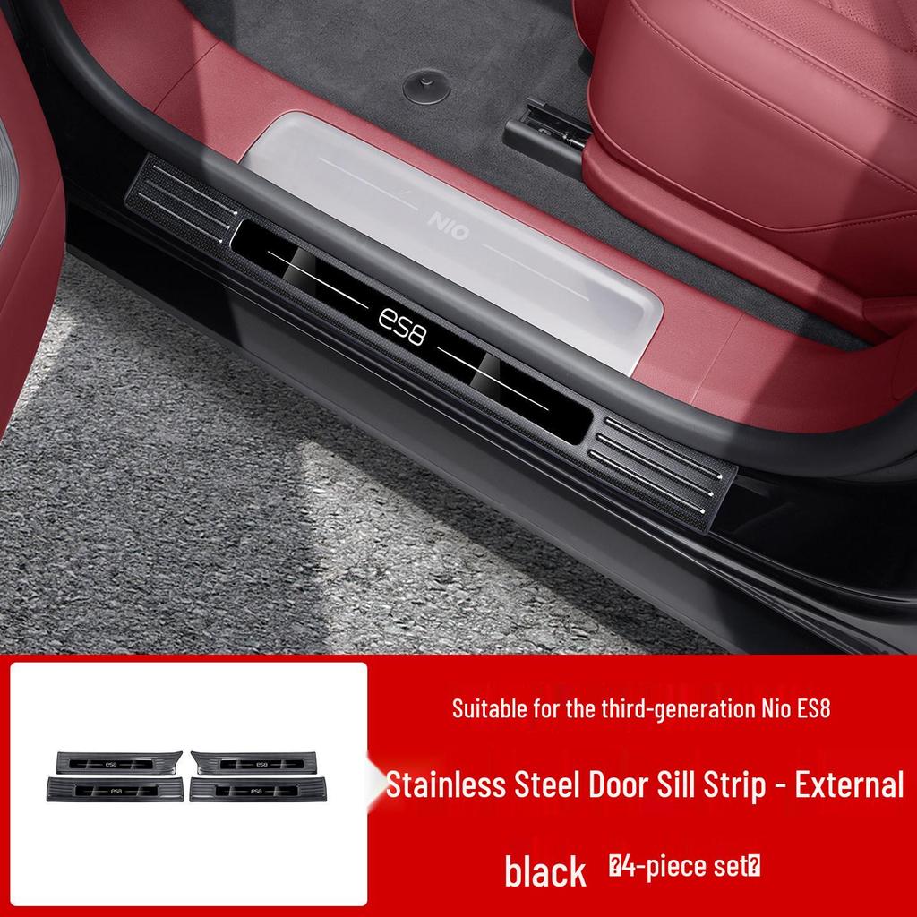 Nio ES8 Stainless Steel Door Sill Scuff Plates: Upgrade Interior Decoration for 26 Models.