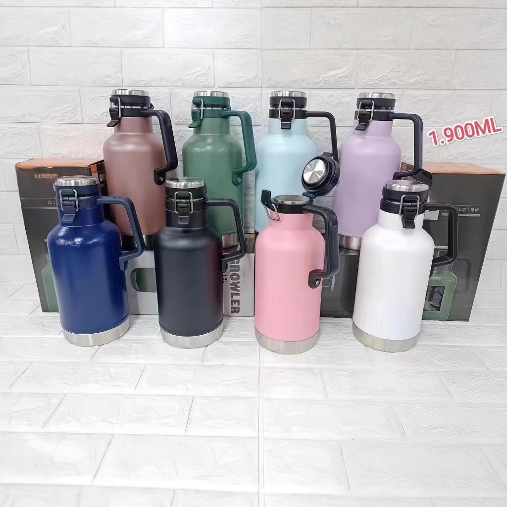 European and American style craft beer kettle, vacuum insulated kettle, outdoor travel and camping stainless steel kettle