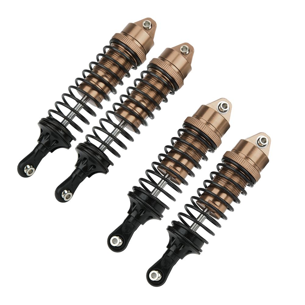 4pcs Aluminum Alloy Metal Front Rear Shocks Struts Damper Fit for 1 10 Traxxas SLASH RC CarLight Coffee