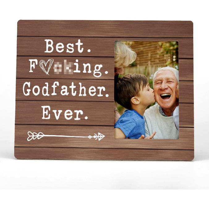 FONDCANYON Best Godfather Picture Photo Frame, Godfather Gift, Godchild Godkids Picture Frame (4x6 Inch Photo)