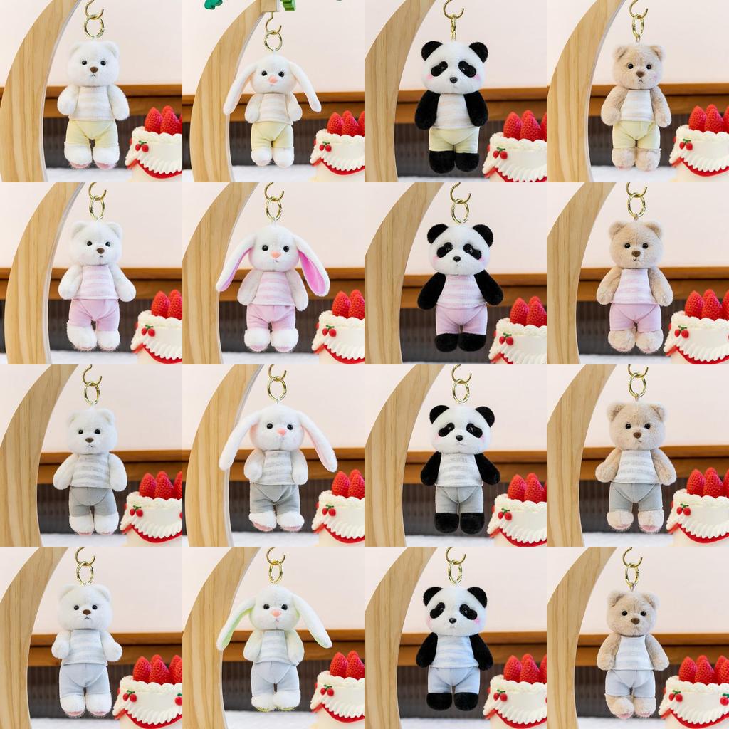 Cartoon Animal Plush Toy Keychain With Soft Fabric For Bag Decor And Collectible Gifts
