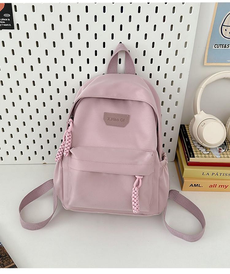 Color Solid Student Schoolbag Large Capacity Backpack Outdoor Leisure Bag Travel
