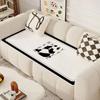 Cartoon Panda Sofa Cushion Seasons Black Edged Non Slip Settee Towel Thickened Plush Sofa Cover Fabric Cover  Winter Warmth