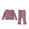 2024 Spring Unisex Baby Striped Pocket Top & Trousers Set