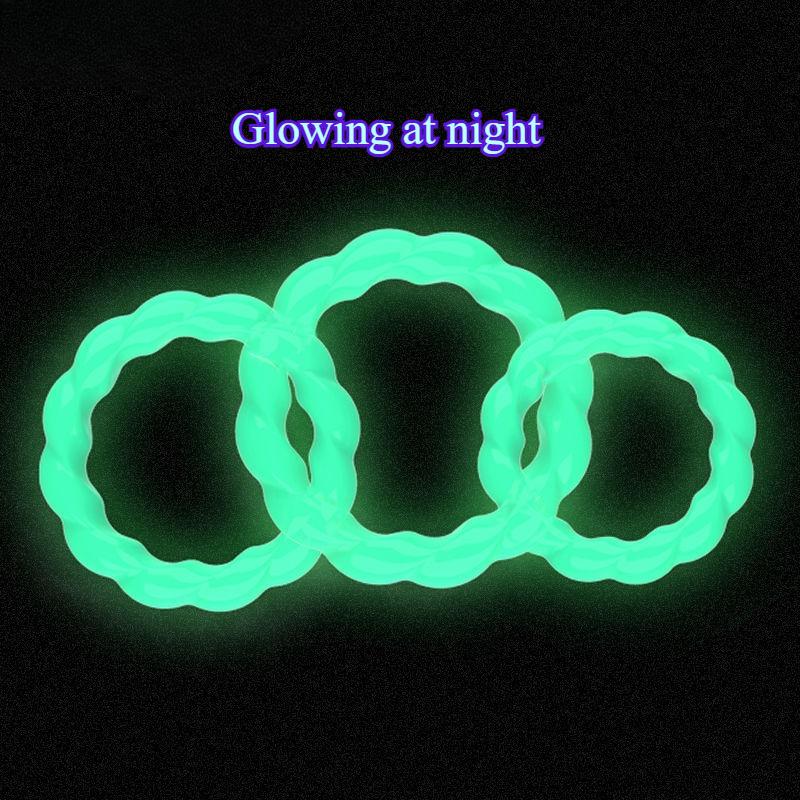 Noctilucent Penis Ring Silicone Cock Ring Foreskin Bondage Cock Cage Sex Toys for Men Rings Ball Stretcher Intimate Goods