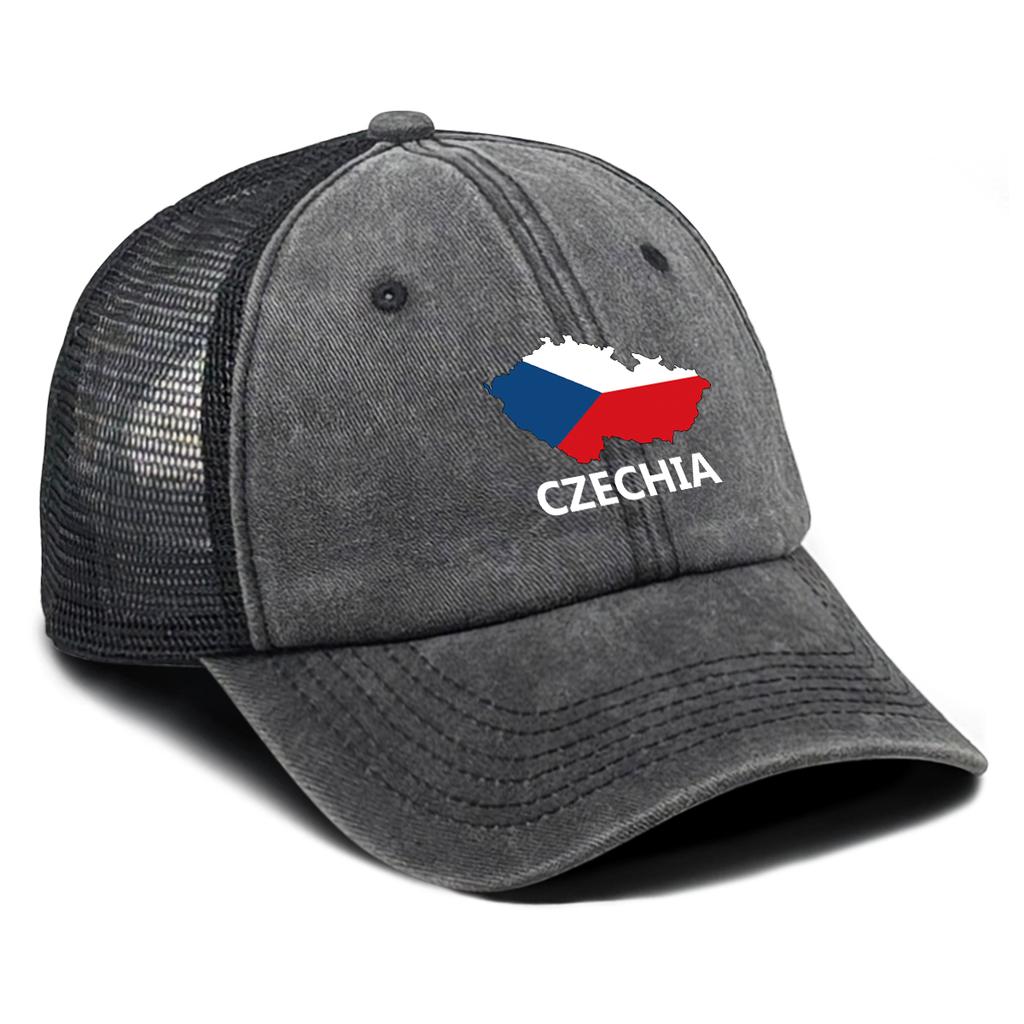 Verstellbare Netzmütze Sonnenhut Tschechien Karte Flaggen Kappen Für Frau Retro Stilvoll Snapback Truckerhut Ideale Wahl Für Street Wear