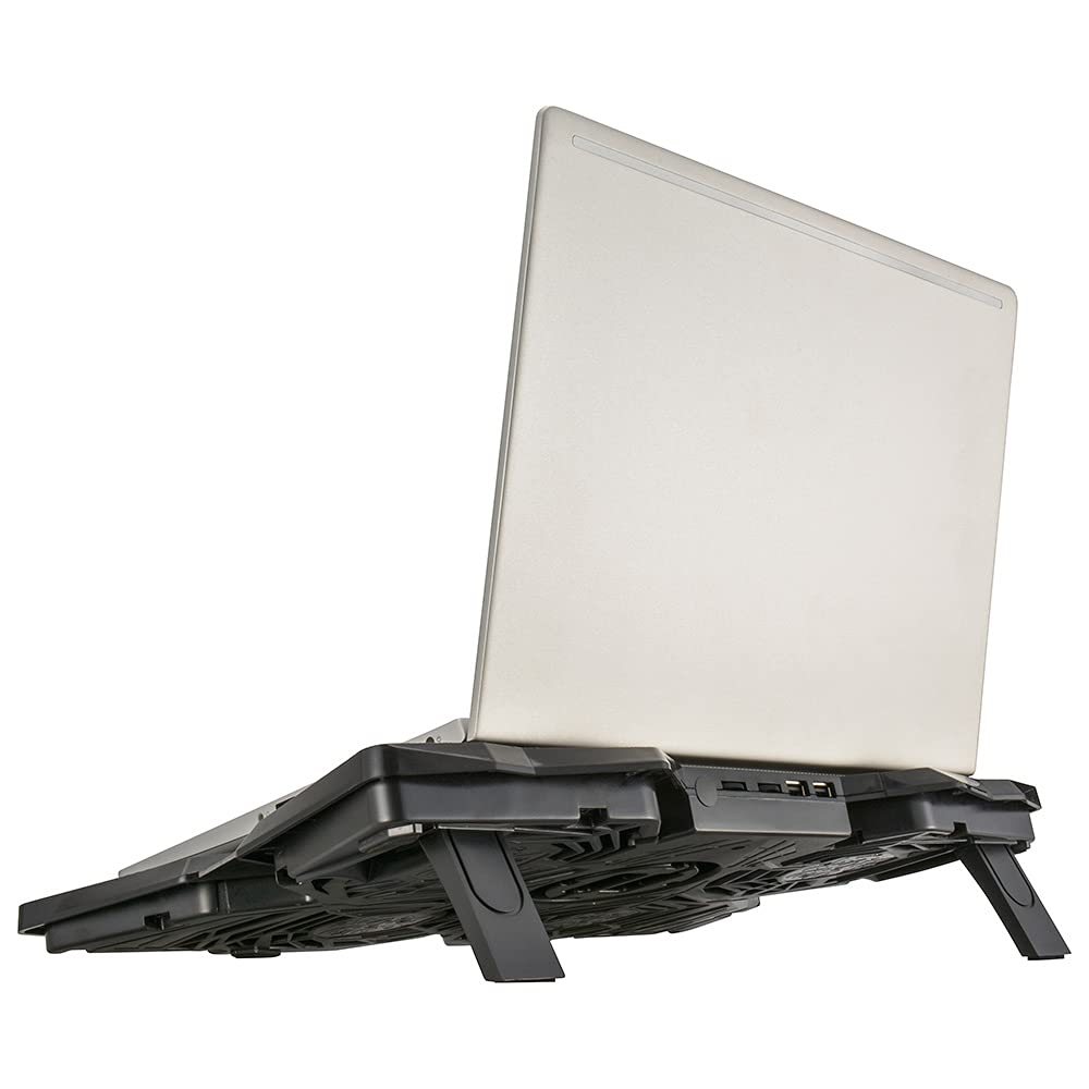 DIGITAL SUPPLY FACTORY Cooler para Laptop Ohm Electric com 4 volumes de ar com suporte Preto (Ventiladores equipados/Ajuste contínuo/Compatível 11,6~17 polegadas