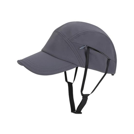 

Sun Hat Adjustable Chin Straps Extended Brim Baseball Hat UV Blocking Windproof Outdoor Travel Riding Hat серый