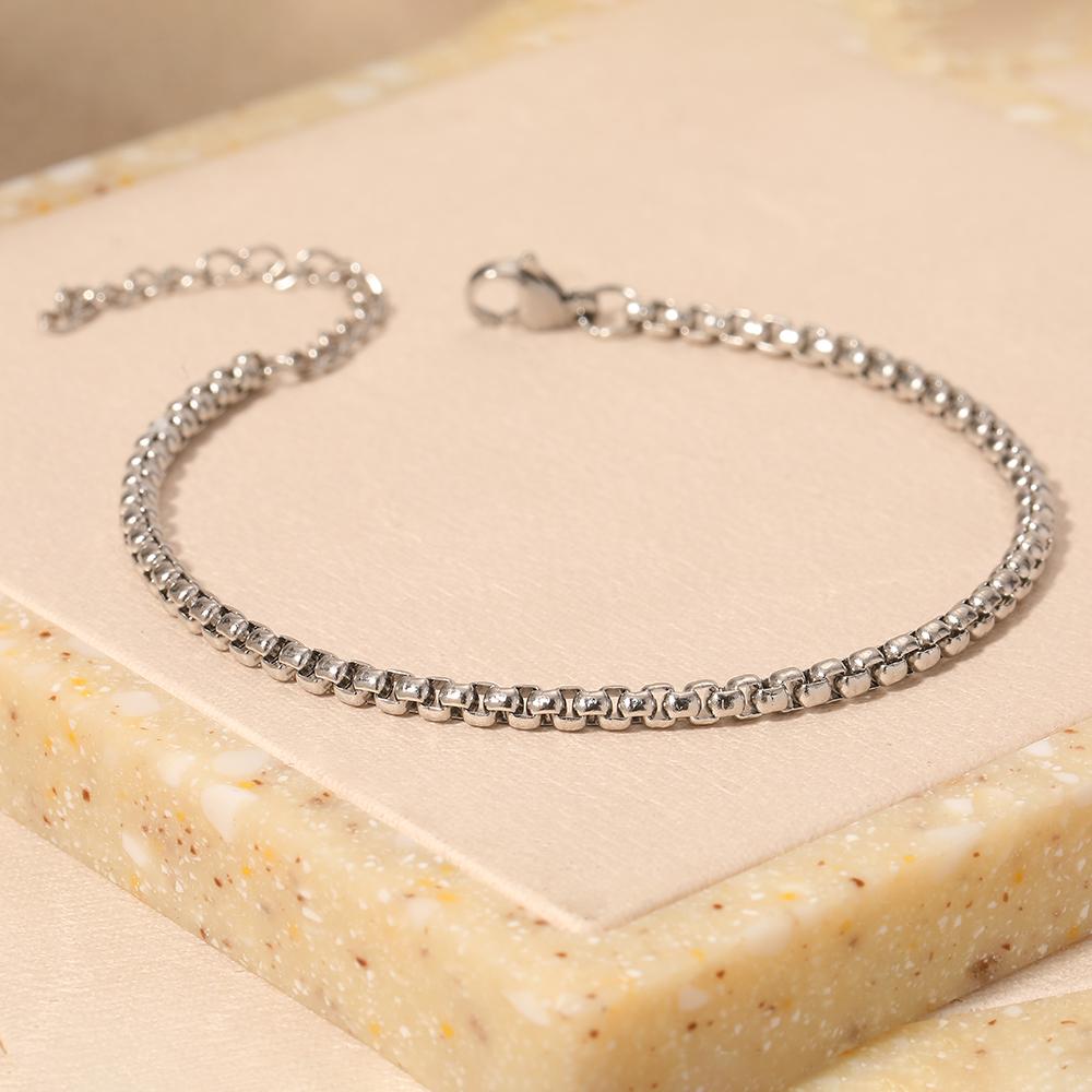 

Stainless Steel Bracelets Minimalist button Link Fashion Trending Bracelet for Men Women Gothic Zircon Friend Party Gifts