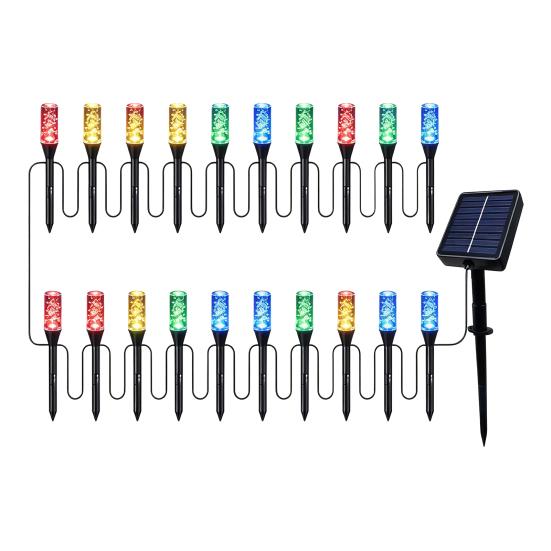 Weatherproof Yard Pathway Illumination 10/20Pcs Solar Lights, LED Multicolor Bubble Garden Stake Waterproof Wireless Landscape Lighting for Driveways