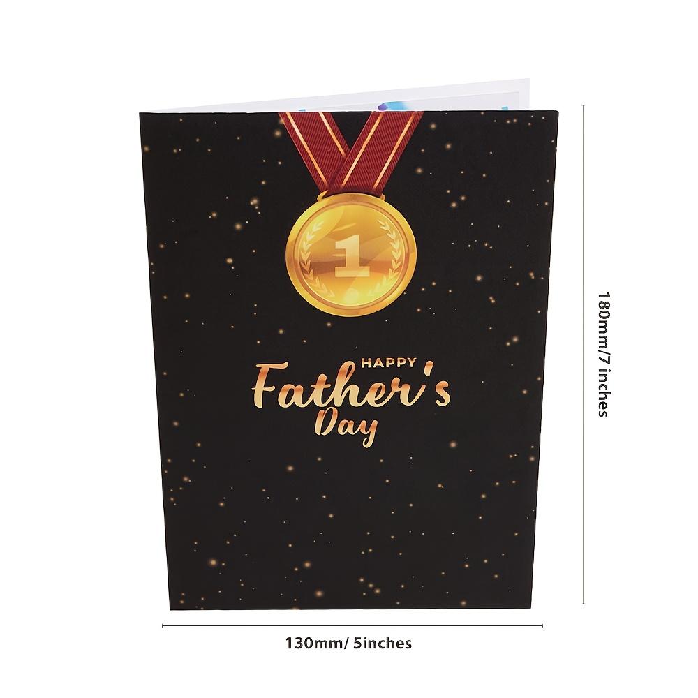 1pcs Father's Day Trophy Pop Up Card, The Best 3D Dad Trophy Card, Father's Day Card, Is The Perfect Handmade Gift for Dad