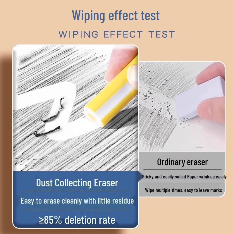 Student Dust-Free Eraser Set: Super Soft 2B and 4B for Clean Erasing