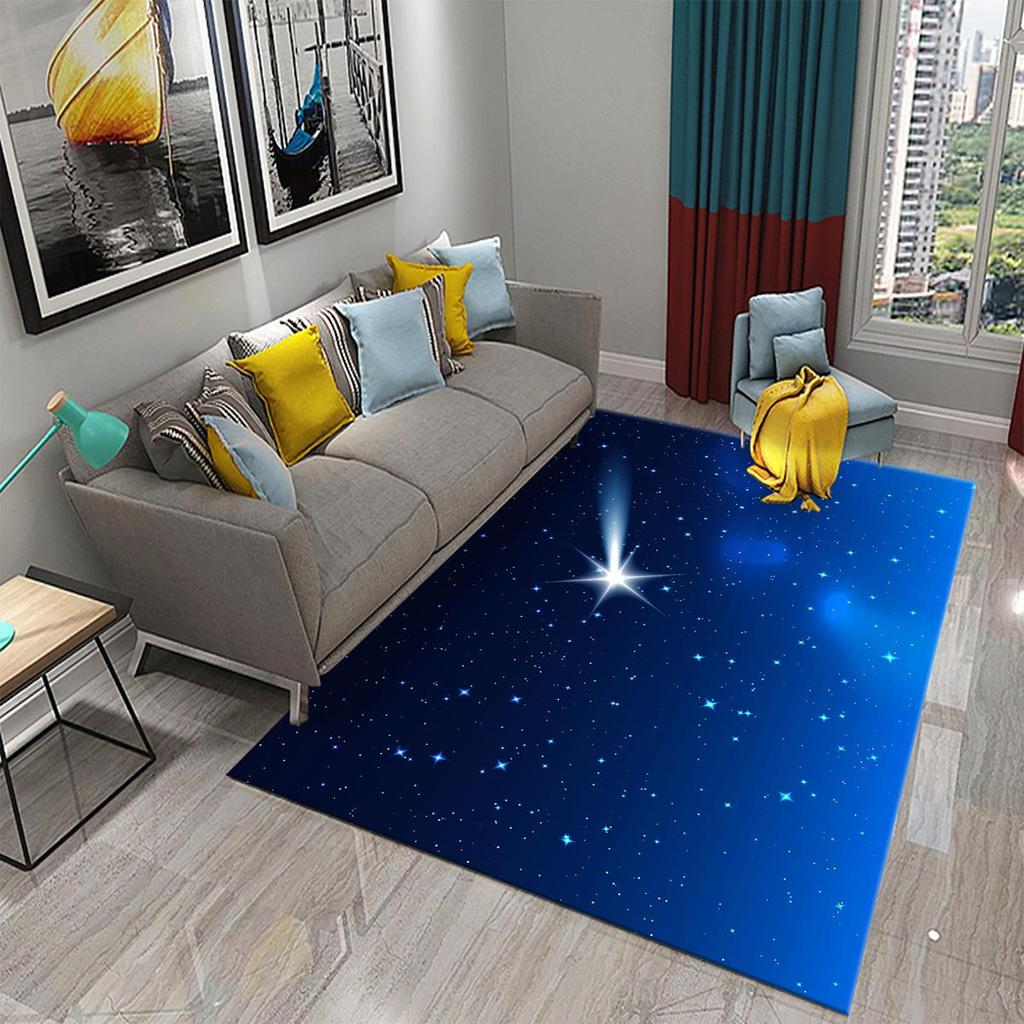 Star Carpet Space Galaxy Area Rug for Living Room Coffee Chair Bedroom Bathroom Entrance Non-slip Rug Carpet for Home Decor