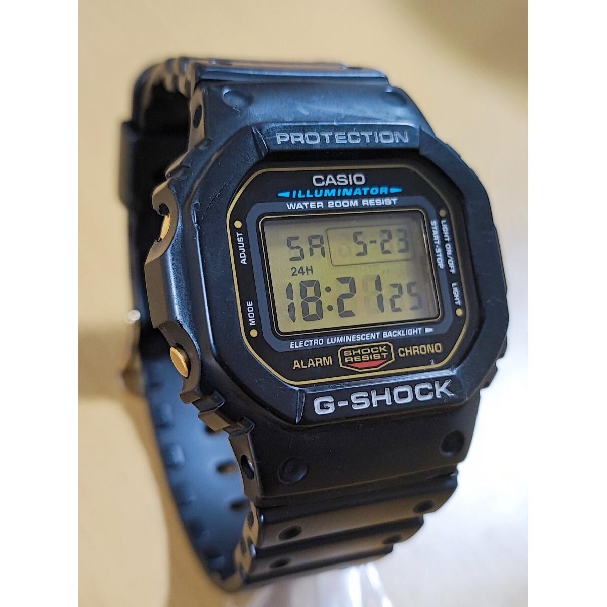 Working item G-SHOCK CASIO watch DW-5600E G-Shock Black Casio Gold LCD