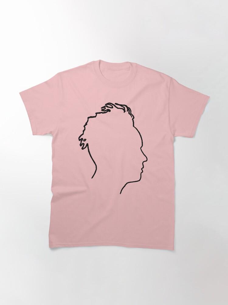Depeche Mode Martin Gore Profile Black Outline Blue Background Classic T-Shirt