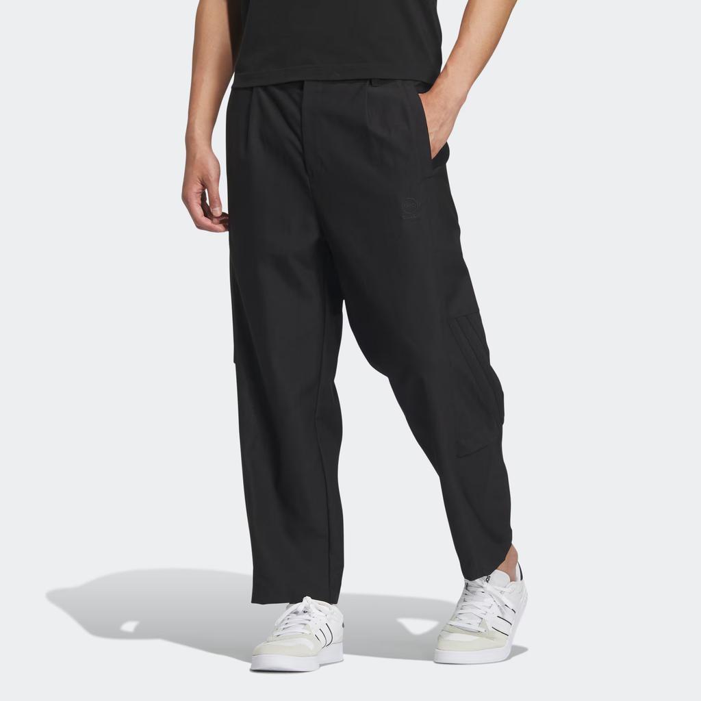 Adidas Solid Color Straight-Leg Loose-Fitting Sports Pants Men Bottoms Black IA5328