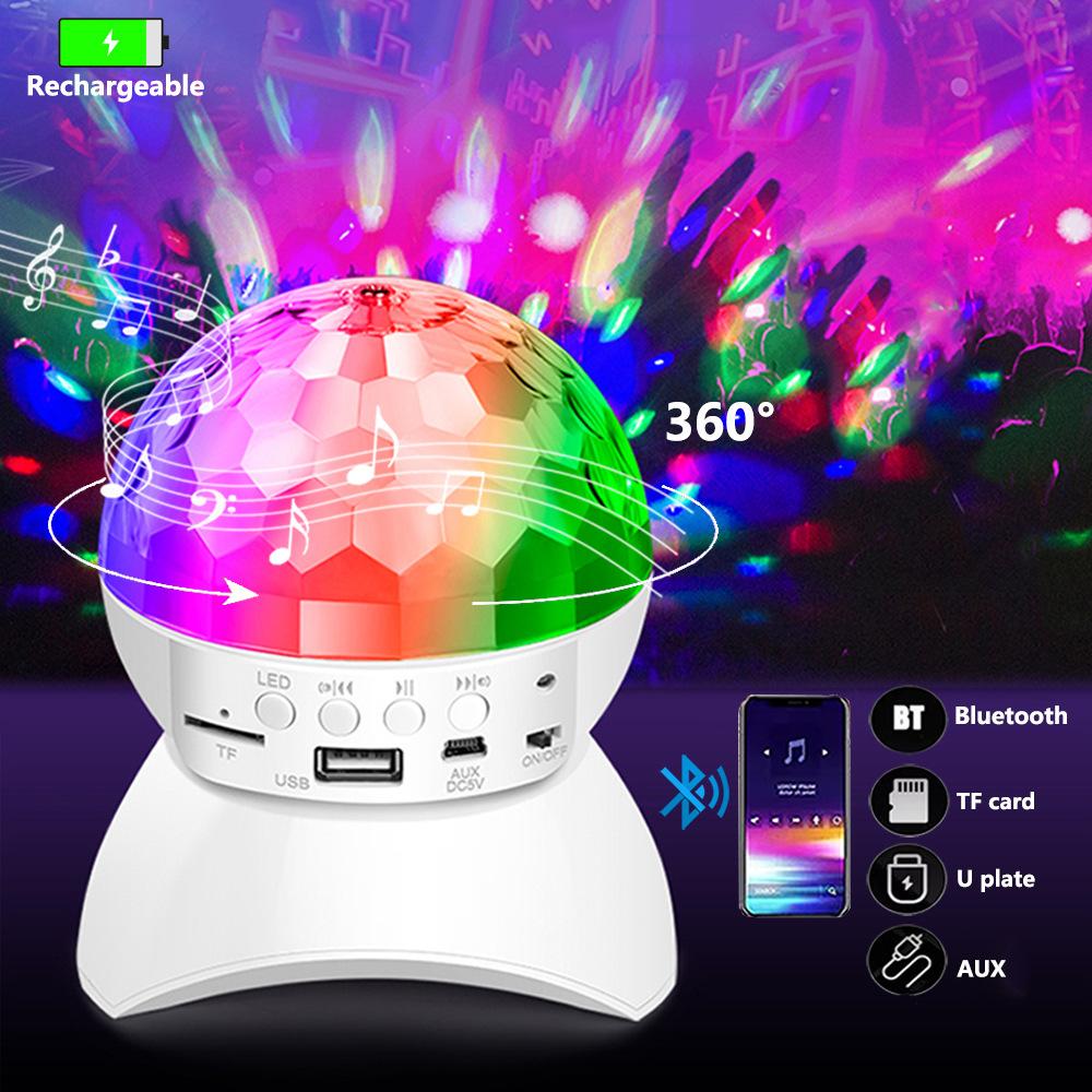 USB Charging Bluetooth Music Light Disco Rotating Stage Light LED RGB DJ Ball Party Wedding Atmosphere Lights
