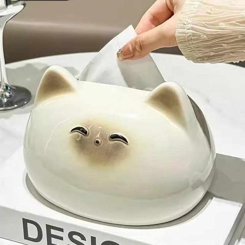German Style Ceramic Tissue Box For Living Room Dining Table Bedroom Creative Design Household Storage Luxury Home Decor