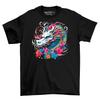Japanese White Dragon Ryu Tatsu Fantasy T Shirt Top Unisex S Black Cotton Unisexs Goth Dark