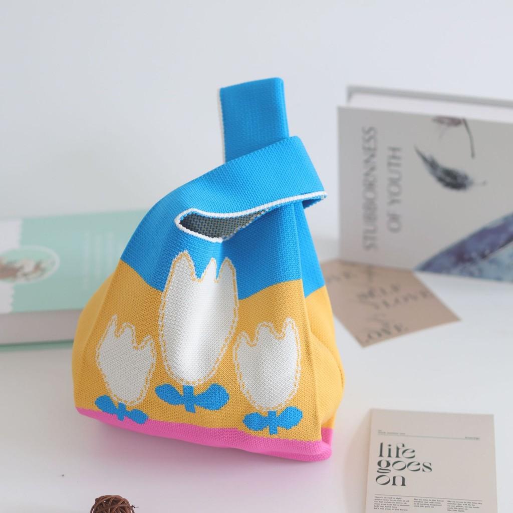 Trendy Knit Bucket Bag For Women Soft And Spacious Tote Bag With Eye-catching Patterns Ideal For Daily Wear And Gifts