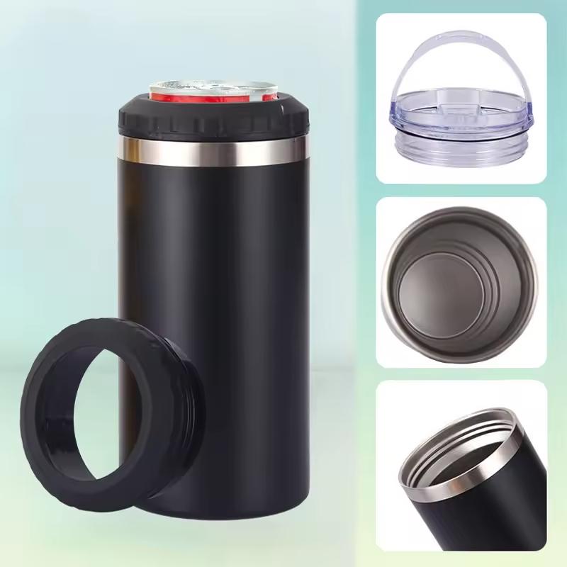 16oz Coffee Cup Stainless Steel Vacuum Flask Double-Lid Insulated Travel Mug Gift for Home Office School