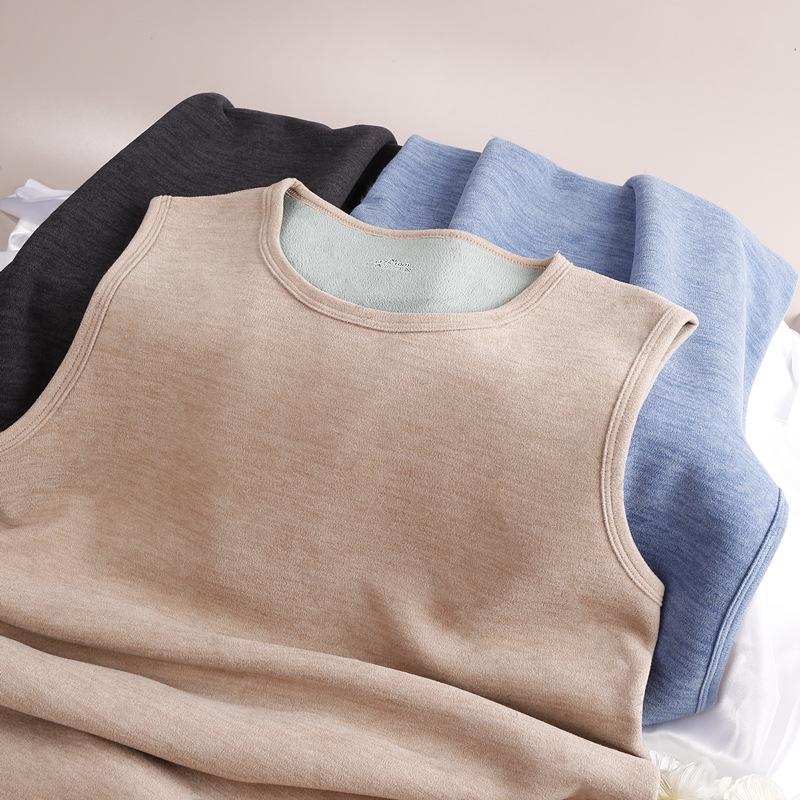 Men's Slim-Fit Fleece-Lined Vest: Warm, German Velvet Base, Sleeveless, Ideal for Autumn/Winter.