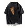 Vintage Washed Leopard Graphic T-Shirt Retro Animal Print Crew Neck Casual Tee