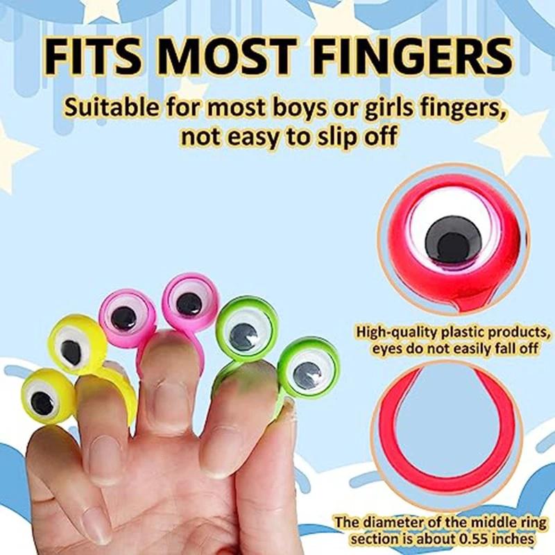 Toys 10/20pcs Finger Puppets Plastic Rings with Wiggle Eyes Baby Party Favors Practical Jokes Games Funny Gifts Kids Children