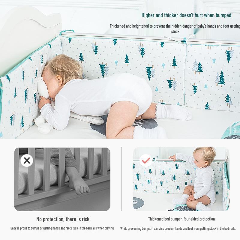 2024 Cotton Baby Bedding Set - Anti-Collision & Anti-Fall Bed Bumper for All Seasons