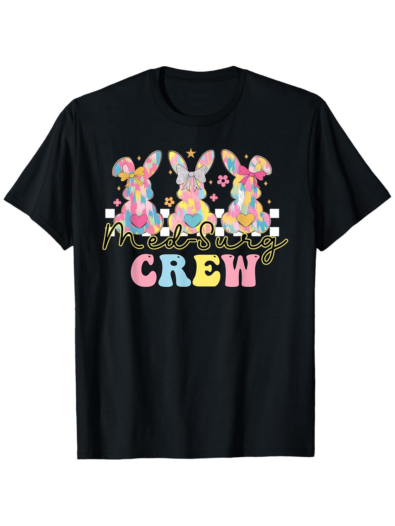 Easter Med Surg Crew Nurse Coquette Bunny Medical Surgical T-Shirt Unisex S