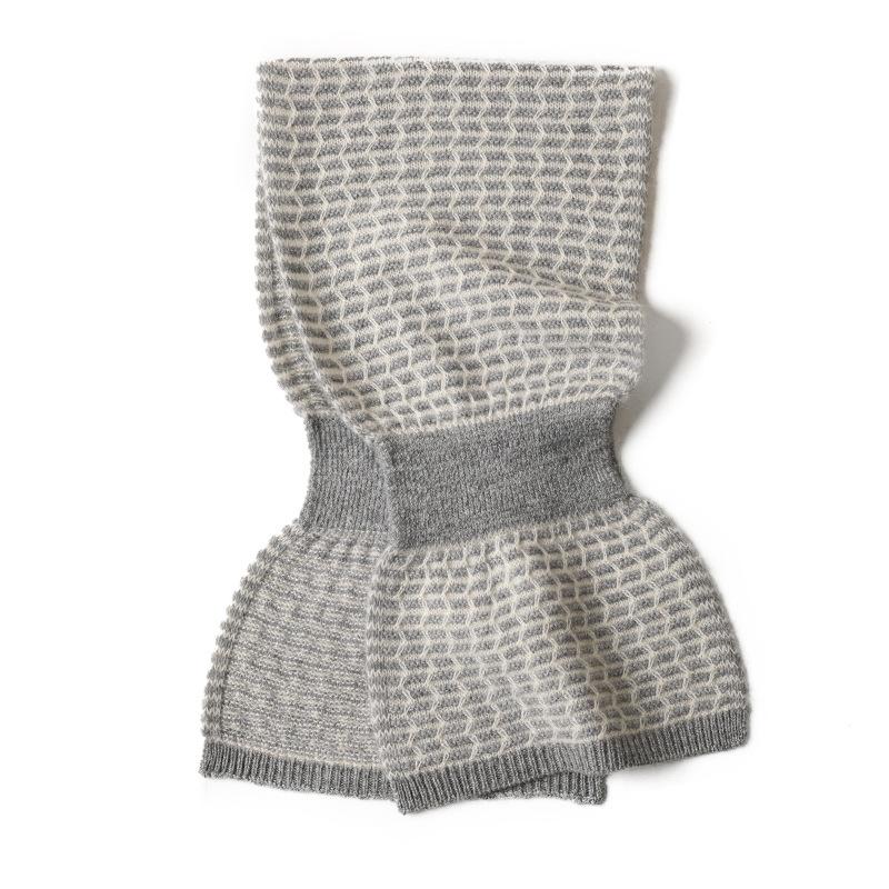 

Кашемировый шарф однотонный мужской и женский манжет теплый вязаный конфетный шарф осень и зима новый Внутренняя Монголия 80-100cm серый