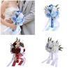 Rose Bouquet Synthetic Rose Bridal Arrangement White Blue Shades Low Care Wedding Flower Arrangement For Bride